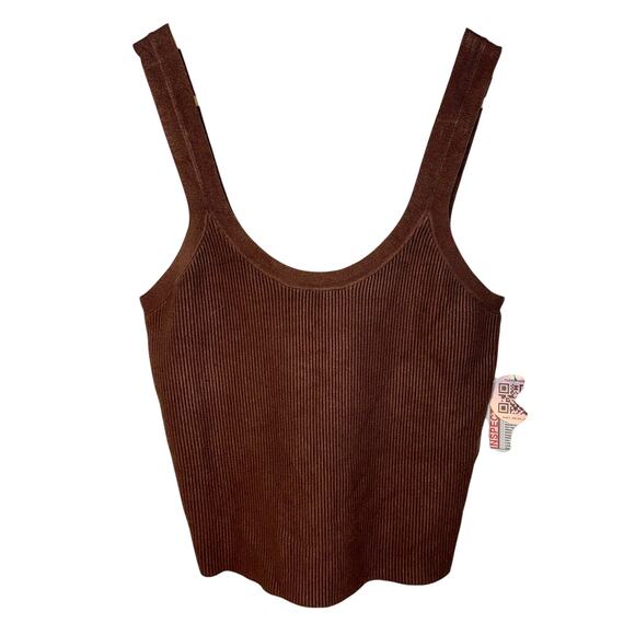 Abercrombie & Fitch Tops - Abercrombie & Fitch Chocolate Brown Ribbed Knit Sleeveless Tank Top Women Size L